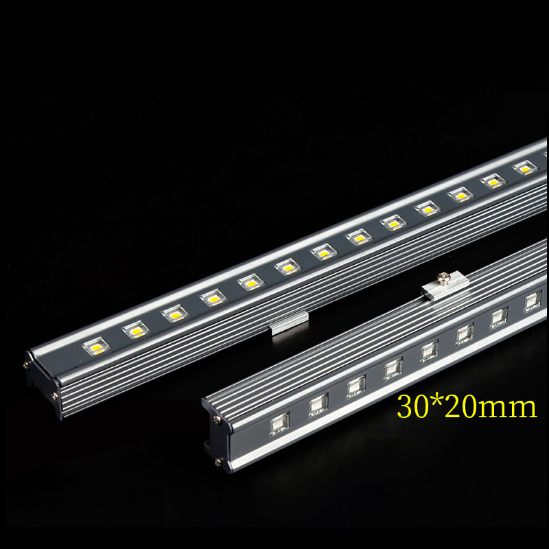 DC24V 12W 30X20mm Waterproof Lens Low Power White/Yellow Light Full Color UCS1903 RGB/DMX512 Addressable Waterproof IP67 Aluminum Lens LED Linear Bar Light Outdoor Wall Wash Lighting